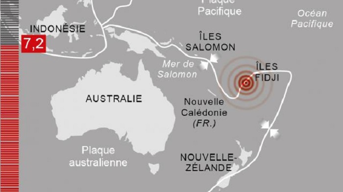 Séisme de magnitude 7,2 et alerte au tsunami aux îles Fidji